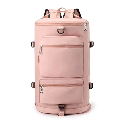 Sac à Dos de Voyage Grande Capacité Multifonction Rose - Double Couche Oxford/Nylon Imperméable