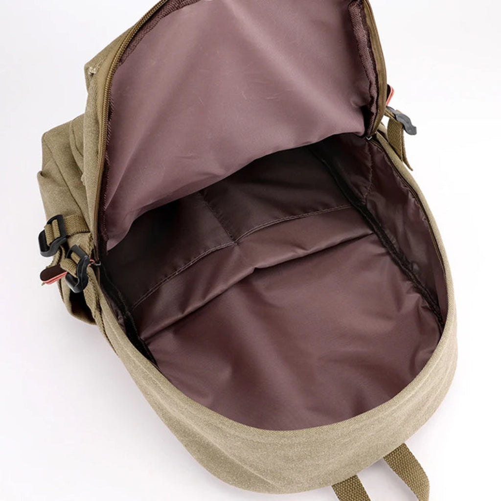 Sac à Dos de Voyage Multi-Compartiments Grande Capacité en Toile Canvas