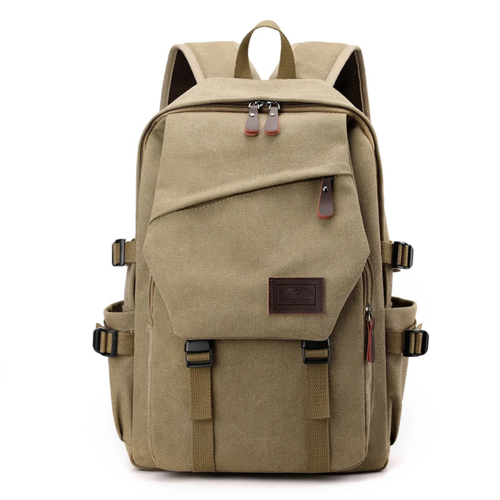 Sac à Dos de Voyage Multi Beige Foncé -Compartiments Grande Capacité en Toile Canvas