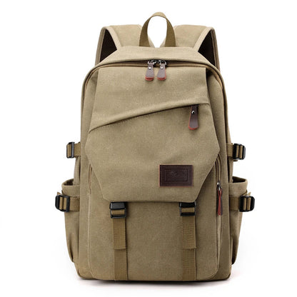 Sac à Dos de Voyage Multi Beige Foncé -Compartiments Grande Capacité en Toile Canvas