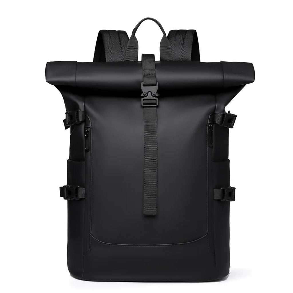 Sac à Dos de Voyage Roll-Top 20-35L Noir – Compagnon Urbain Polyvalent