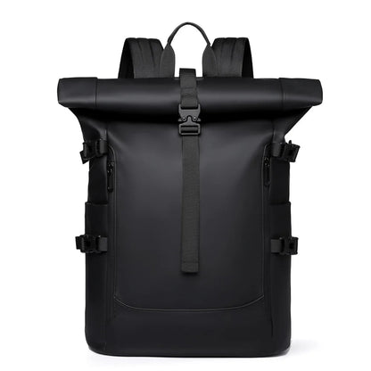 Sac à Dos de Voyage Roll-Top 20-35L Noir – Compagnon Urbain Polyvalent