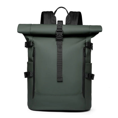 Sac à Dos de Voyage Roll-Top 20-35L Vert – Compagnon Urbain Polyvalent