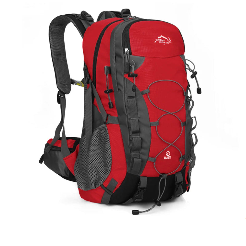 Sac à Dos de Voyage Tactique 40L Rouge – Nylon Résistant pour Randonnée, Trekking & Camping