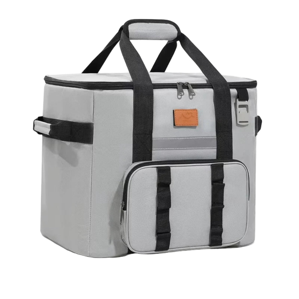 Sac Isotherme 32L Grande Capacité - Glacière Portable Oxford Imperméable Gris