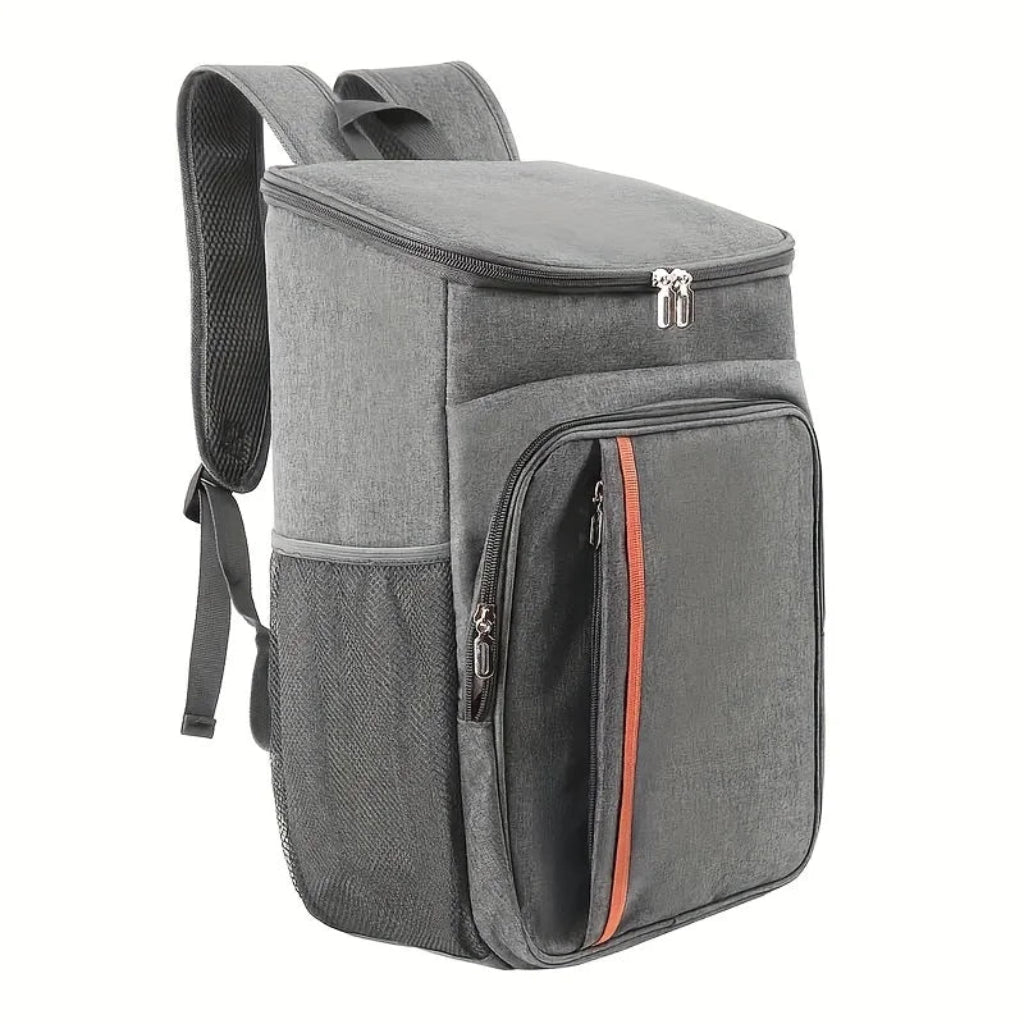Sac Isotherme à Dos Double Épaule Gris – Tissu Oxford, Grande Capacité, Durable et Multifonction