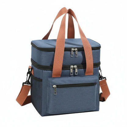 Sac Isotherme Double Compartiment en Oxford Bleu Marine – Grande Capacité & Organisation Pratique
