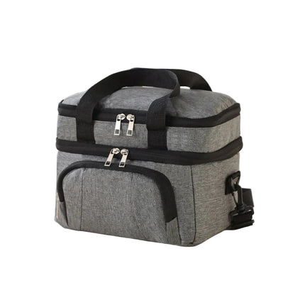 Sac Isotherme Double Couche en Polyester Gris – Organisation Pratique pour Repas Nomades