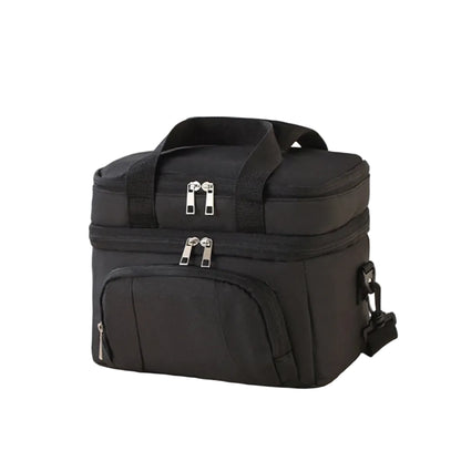 Sac Isotherme Double Couche en Polyester Noir – Organisation Pratique pour Repas Nomades