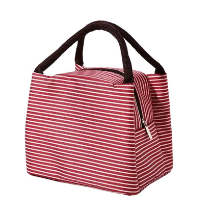 Sac Isotherme Rayé Oxford Rouge – Élégance et Fraîcheur au Quotidien
