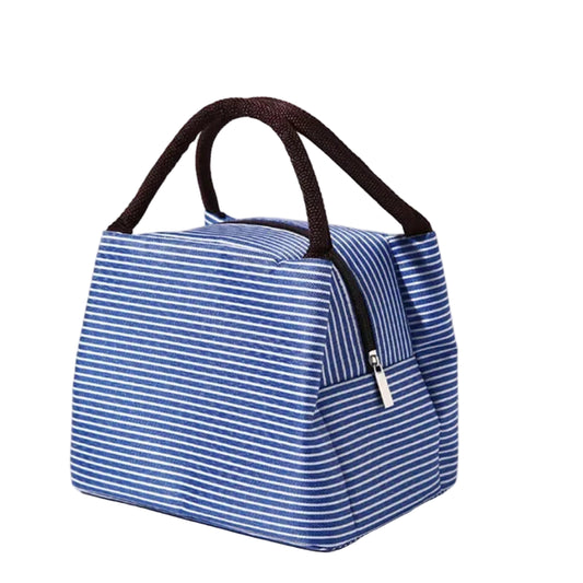 Sac Isotherme Rayé Oxford – Élégance et Fraîcheur au Quotidien Bleu