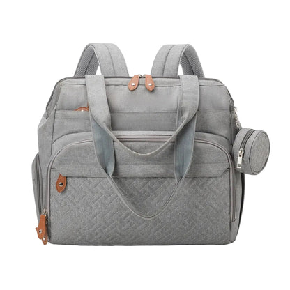 Sac Langer Backpack Grande Capacité - Oxford & Cuir Gris