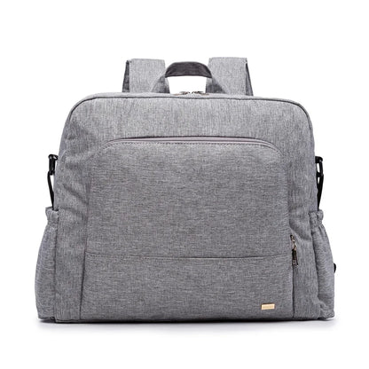 Sac à Langer Backpack Imperméable PU – Grand Format Unisexe Gris Clair