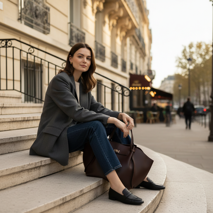 Sac à Main Cabas Femme – Fermoir Doré Vintage 2