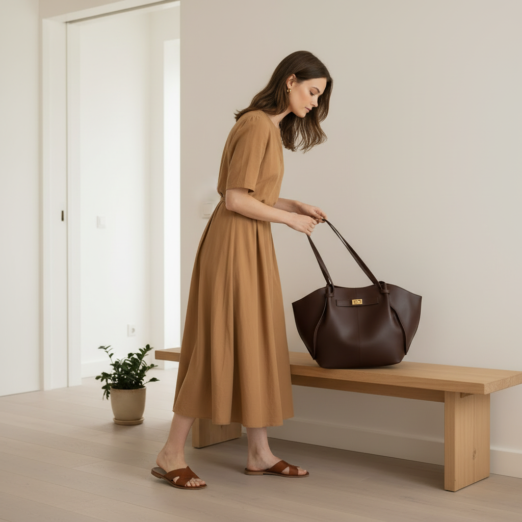 Sac à Main Cabas Femme – Fermoir Doré Vintage 3