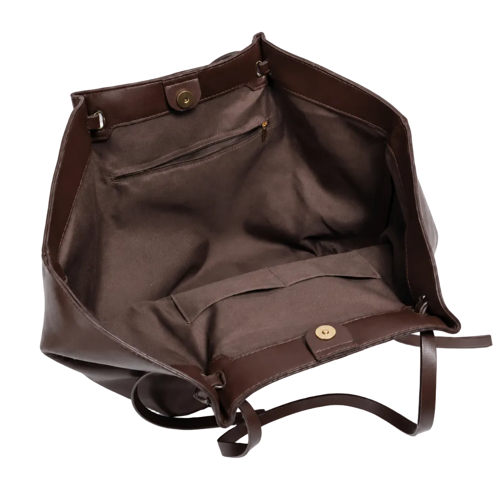 Sac à Main Cabas Femme – Fermoir Doré Vintage ouvert