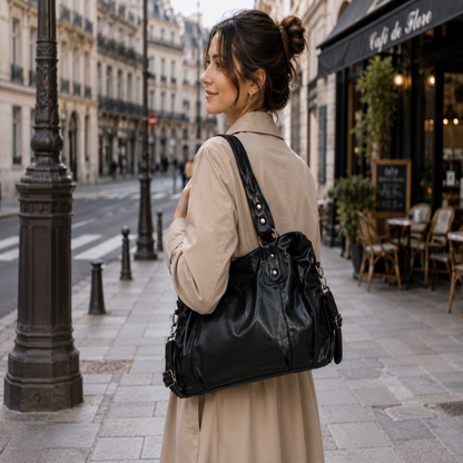 Sac à Main Femme Cabas Cuir Rétro Grande Capacité – Bandoulière Amovible 1