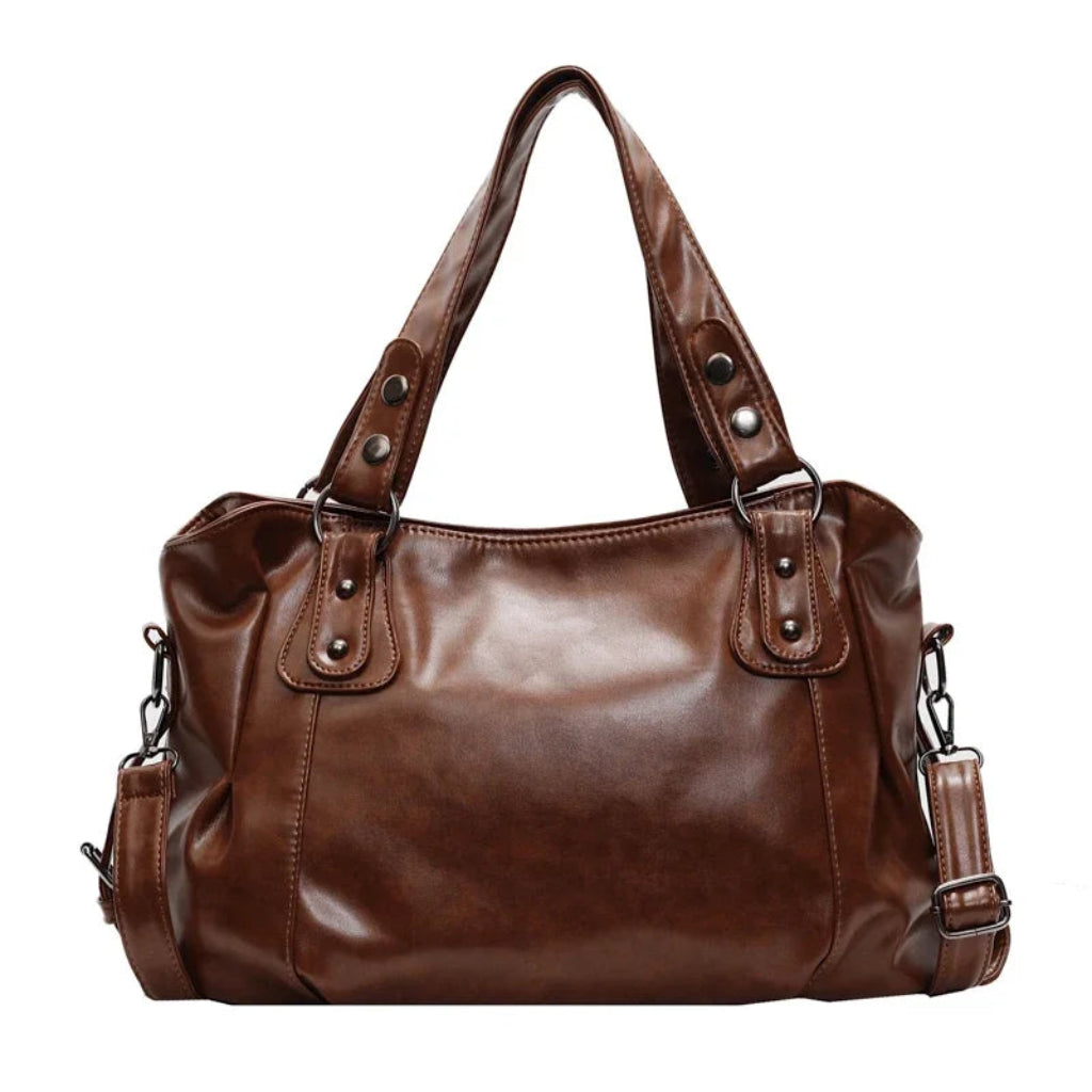 Sac à Main Femme Cabas Cuir Rétro Grande Capacité – Bandoulière Amovible Marron Clair