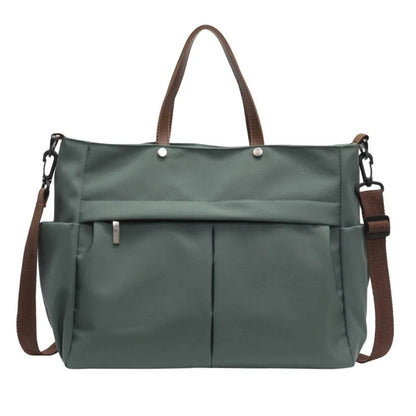 Sac à Main Femme Cabas Nylon Grande Capacité avec Bandoulière Vert