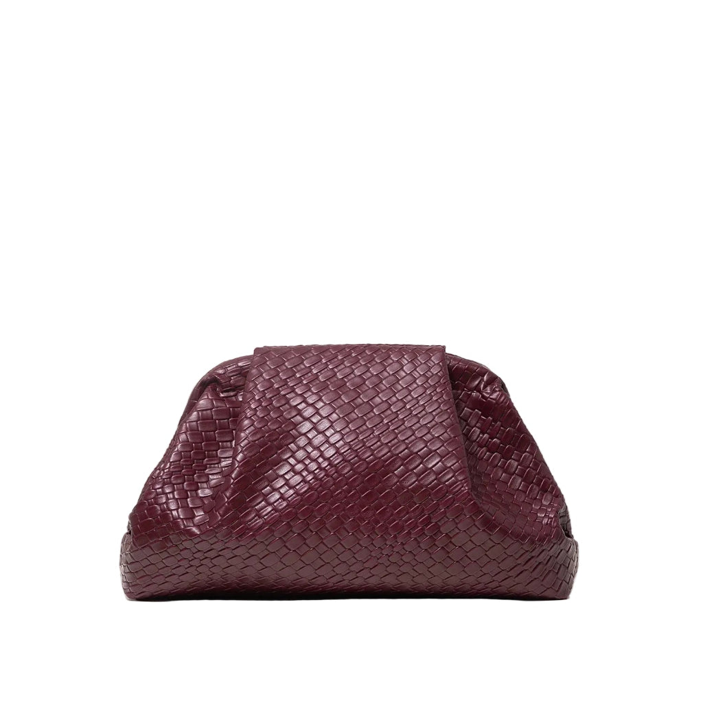 Sac à Main Femme Design Tressé - Format Spacieux & Souple Bordeaux