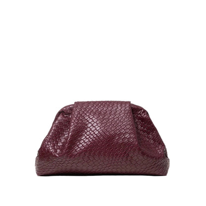 Sac à Main Femme Design Tressé - Format Spacieux & Souple Bordeaux