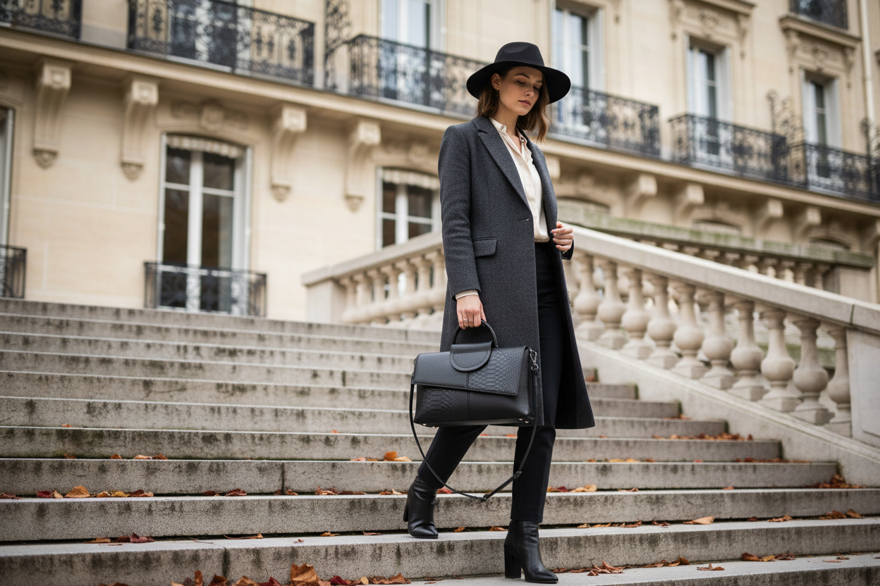 Sac à Main Femme PU Cuir Pochette Élégante Bandoulière Poignée 2 