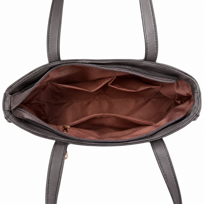 Sac à Main Femme Saffiano & Pochette, Bandoulière Amovible Ouvert