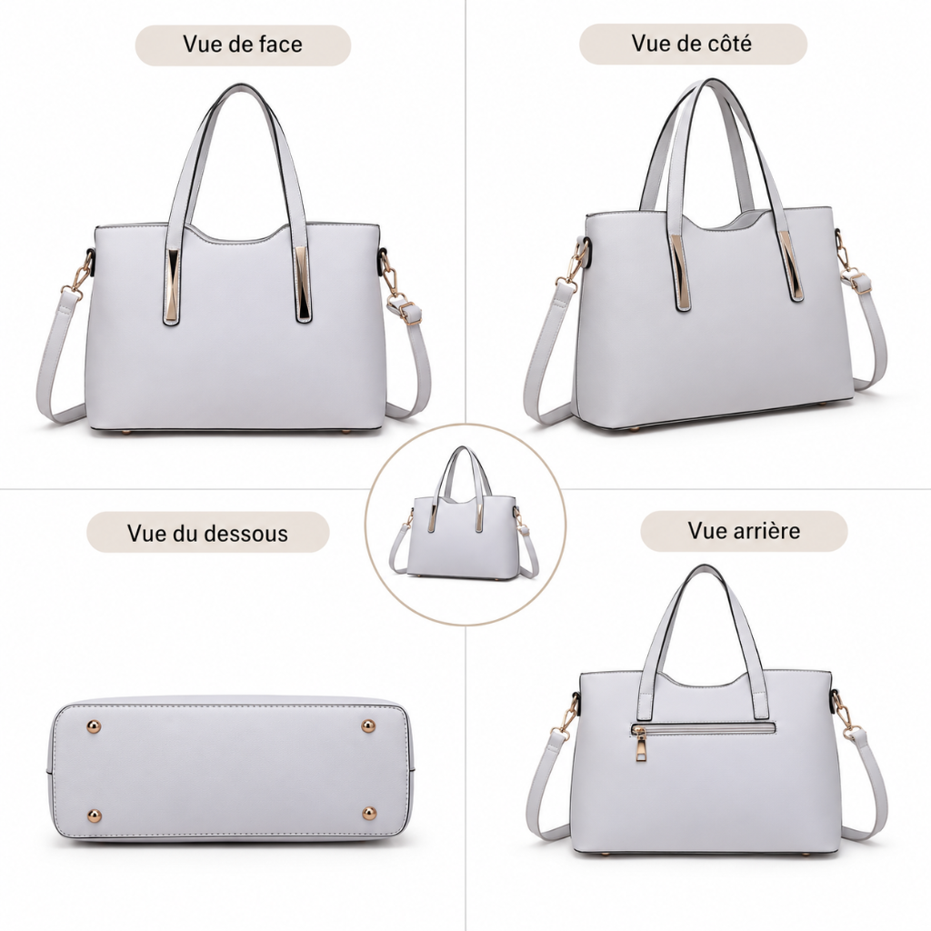 Sac à Main Femme Saffiano & Pochette, Bandoulière Amovible info 1