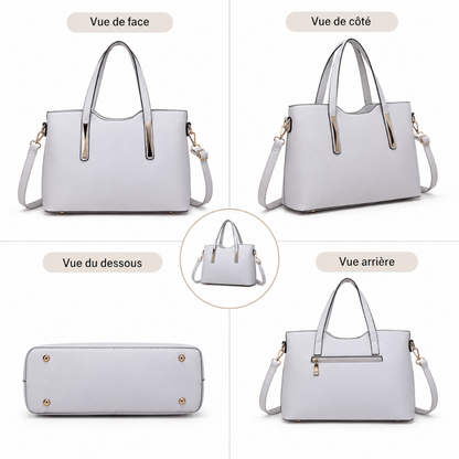 Sac à Main Femme Saffiano & Pochette, Bandoulière Amovible info 1