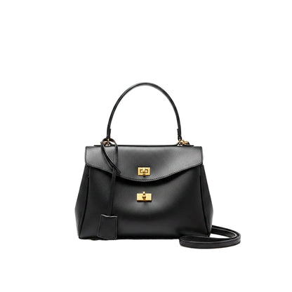 Sac à Main Femme Structuré PU Cuir - Bandoulière & Anse Noir