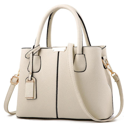 Sac à Main Femme en Cuir PU Beige – Tote Élégant Double Compartiment