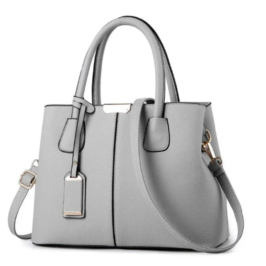 Sac à Main Femme en Cuir PU Gris – Tote Élégant Double Compartiment