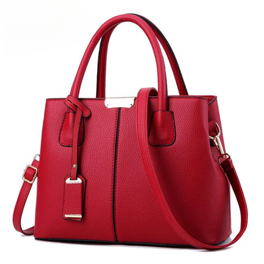 Sac à Main Femme en Cuir PU Rouge – Tote Élégant Double Compartiment
