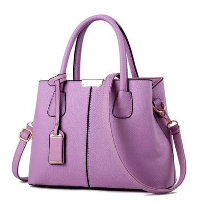 Sac à Main Femme en Cuir PU Violet – Tote Élégant Double Compartiment