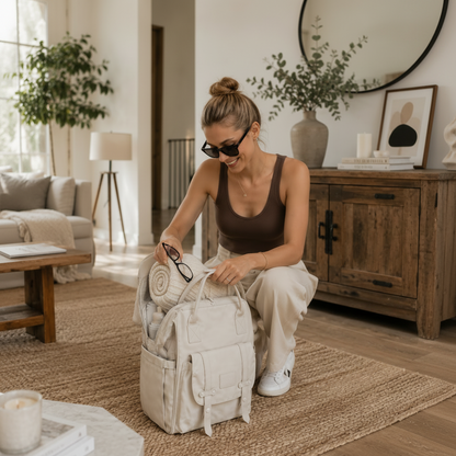 Sac à Langer Backpack Imperméable - Port USB, Léger & Poussette