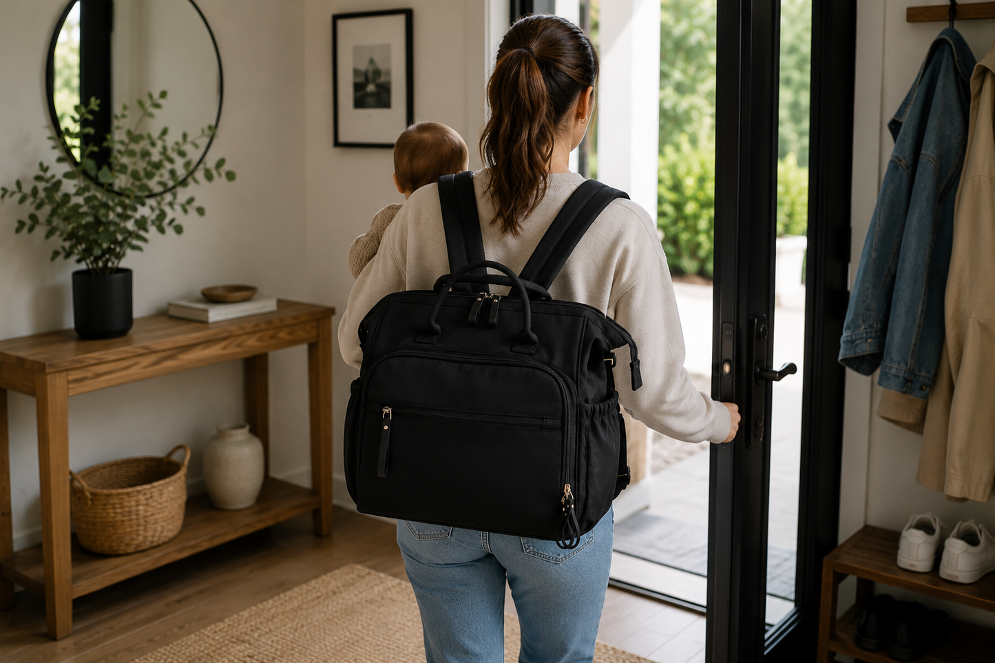 Sac à Langer Oxford Imperméable – Sac à Dos Maternité Multifonction