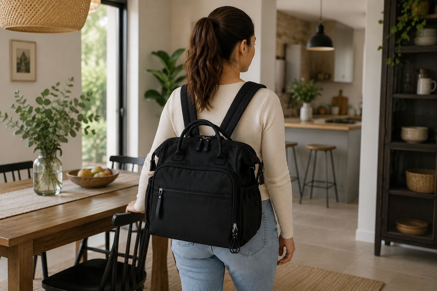 Sac à Langer Oxford Imperméable – Sac à Dos Maternité Multifonction
