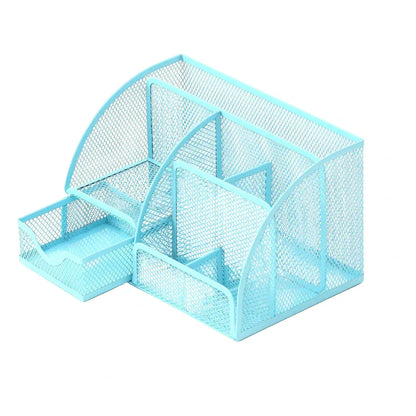 Organisateur Bureau Métal Multi-Compartiments - Grande Capacité