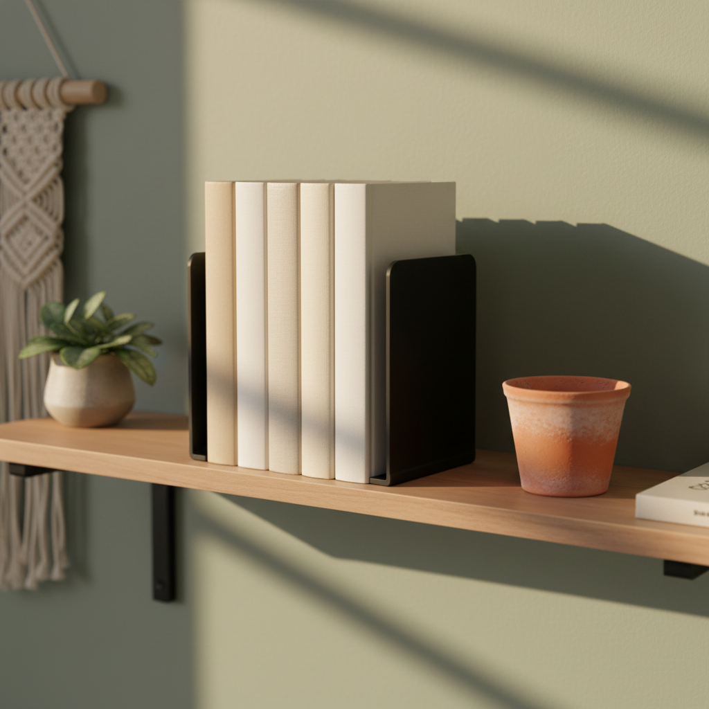 Serre-livres Métal en L — Rangement Étagère & Bureau