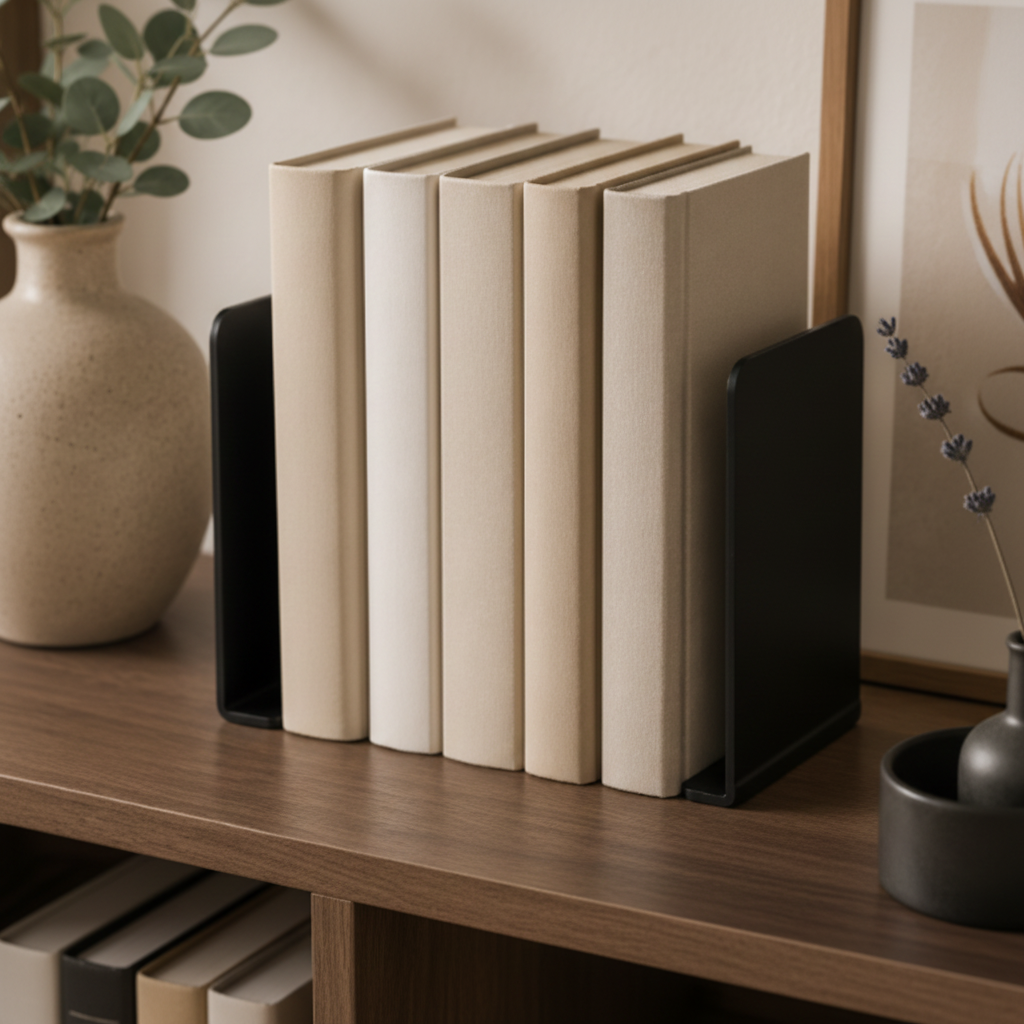 Serre-livres Métal en L — Rangement Étagère & Bureau 1