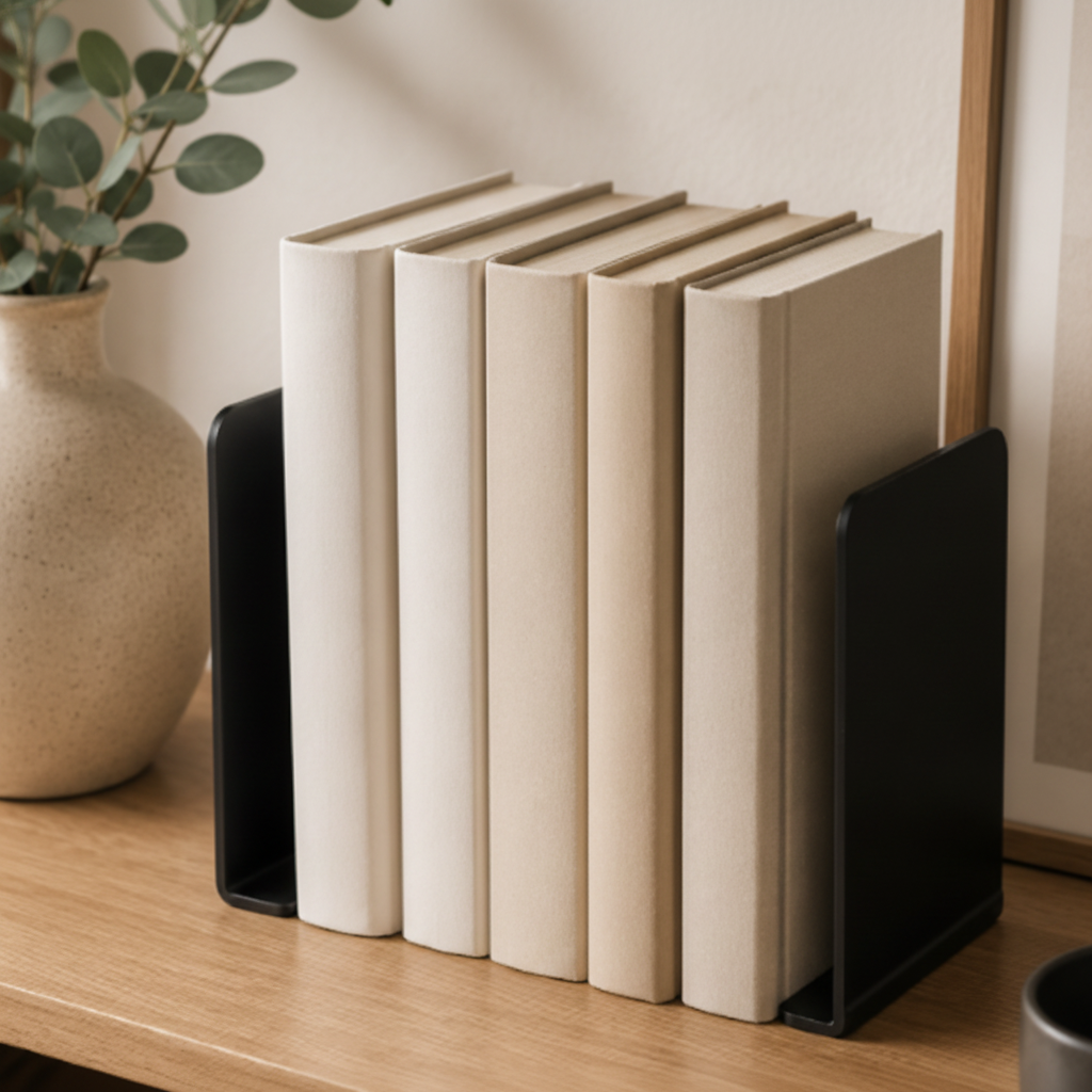 Serre-livres Métal en L — Rangement Étagère & Bureau 2