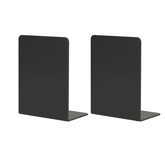 Serre-livres Métal en L — Rangement Étagère & Bureau pack de 2 noir 16,5 x 12,5 x 8cm