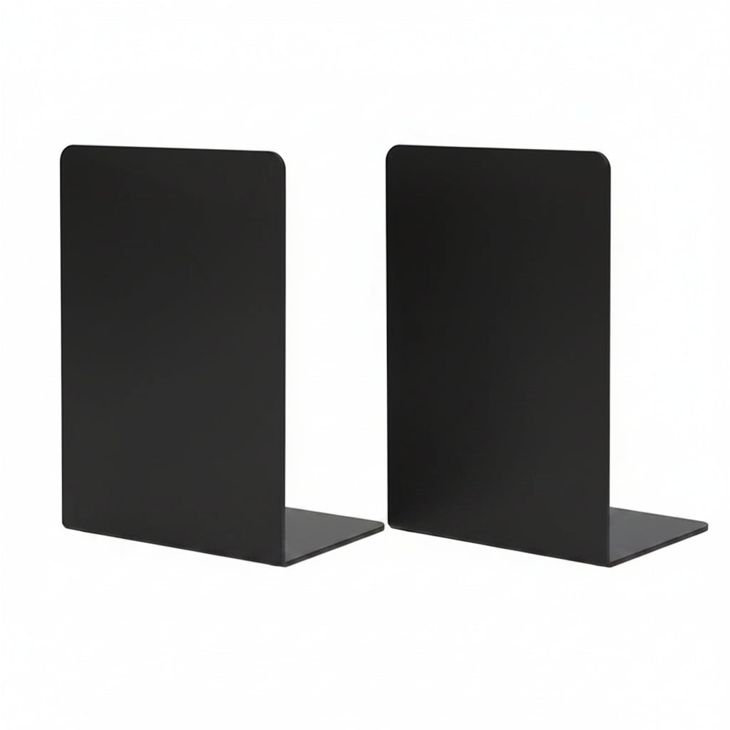 Serre-livres Métal en L — Rangement Étagère & Bureau pack de 2 noir 19 x 13,5 x 10 cm