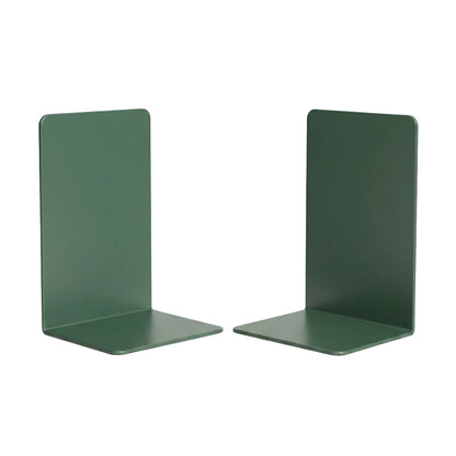 Serre-livres Métal en L — Rangement Étagère & Bureau pack de 2 vert foncé 16,5 x 12,5 x 8 cm