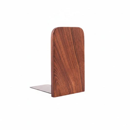 Serre-livres en Bois Naturel - Organisateur Bureau Design Noyer  13 x 8 cm x 10,5cm.