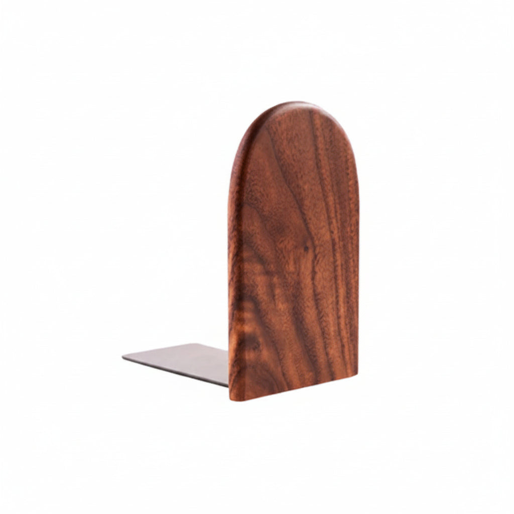 Serre-livres en Bois Naturel - Organisateur Bureau Design Noyer Foncé 13 x 8 x 10,5cm