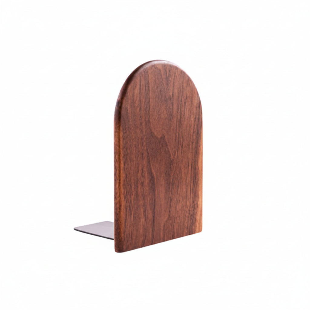 Serre-livres en Bois Naturel - Organisateur Bureau Design Noyer Foncé 17 x 12 x 10,5cm