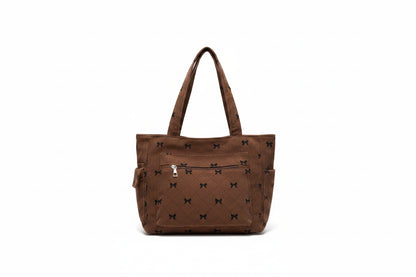 Tote Bag Femme Velours Côtelé Nœuds Cabas Matelassé