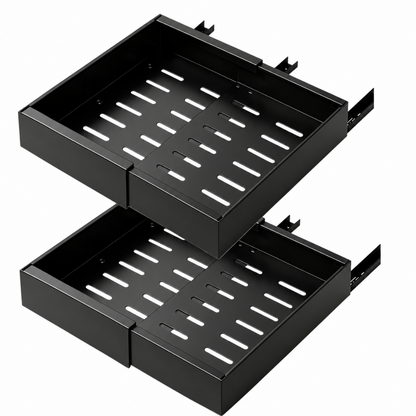 Tiroir de Rangement Coulissant pour Placard Noir 2 pièces