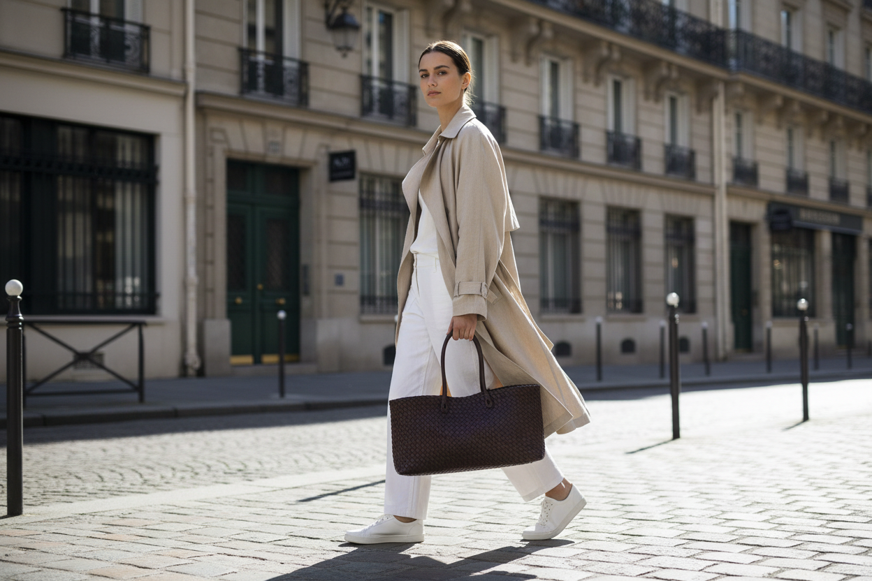 Tote Bag Femme Cabas Tressé Grande Capacité Effet Cuir Artisanal 1